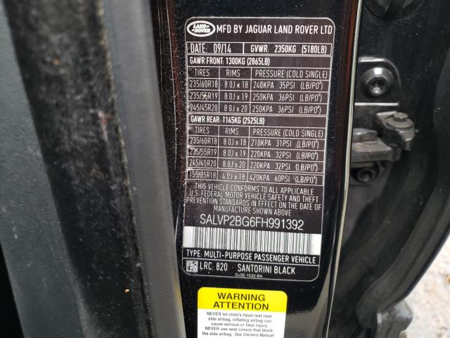 Photo 10 from auction – 2015 LAND ROVER RANGE ROVE with VIN SALVP2BG6FH991392
