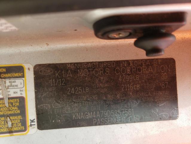 Photo 10 from auction – 2013 KIA OPTIMA LX with VIN KNAGM4A79D5357561