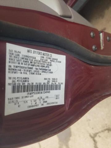 Photo 10 from auction – 2005 FORD TAURUS SE with VIN 1FAFP53285A124945