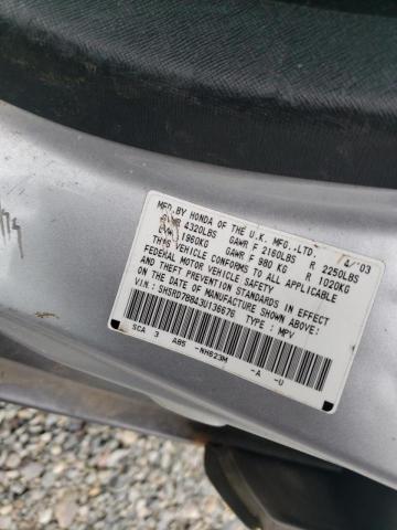 Photo 10 from auction – 2003 HONDA CR-V EX with VIN SHSRD78843U136676