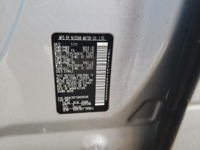 Photo 10 from auction – 2011 NISSAN QUEST S with VIN JN8AE2KP1B9006596