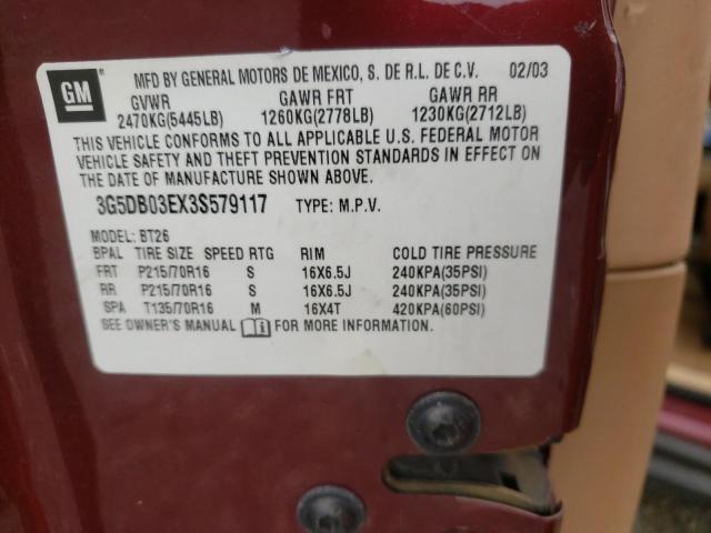 Photo 10 from auction – 2003 BUICK RENDEZVOUS with VIN 3G5DB03EX3S579117