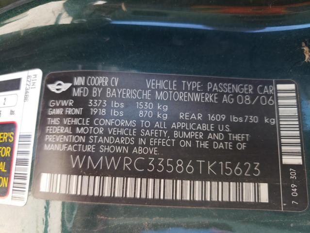 Photo 10 from auction – 2006 MINI COOPER with VIN WMWRC33586TK15623