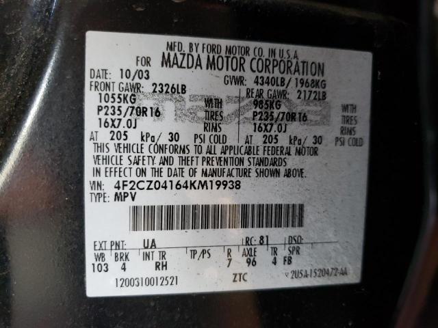 Photo 10 from auction – 2004 MAZDA TRIBUTE LX with VIN 4F2CZ04164KM19938