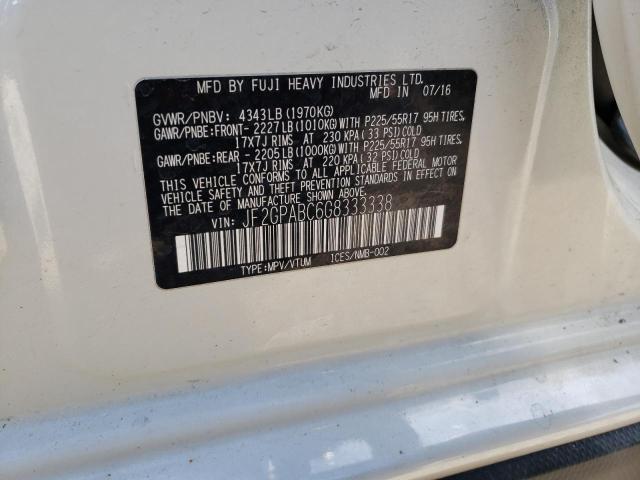Photo 10 from auction – 2016 SUBARU CROSSTREK with VIN JF2GPABC6G8333338