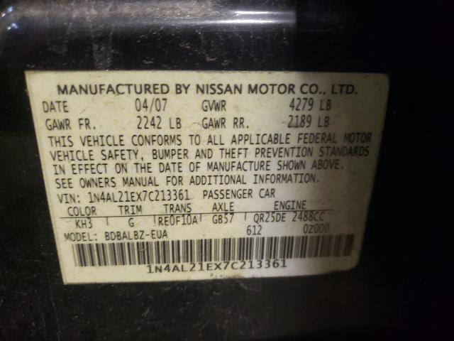 Photo 10 from auction – 2007 NISSAN ALTIMA 2.5 with VIN 1N4AL21EX7C213361
