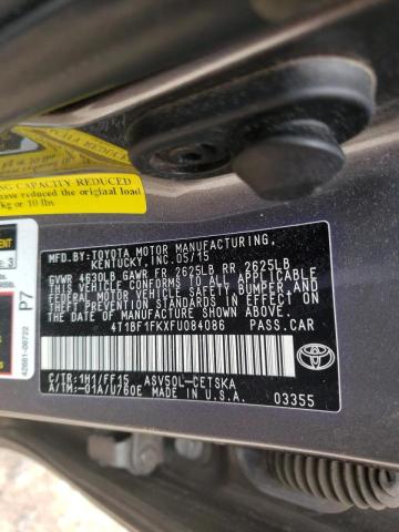Photo 10 from auction – 2015 TOYOTA CAMRY LE with VIN 4T1BF1FKXFU084086