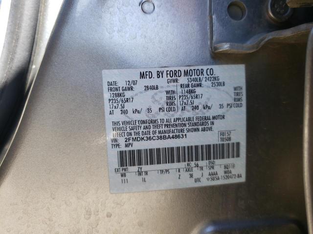 Photo 10 from auction – 2008 FORD EDGE SE with VIN 2FMDK36C38BA48631
