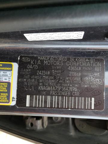 Photo 10 from auction – 2015 KIA OPTIMA LX with VIN KNAGM4A75F5642678