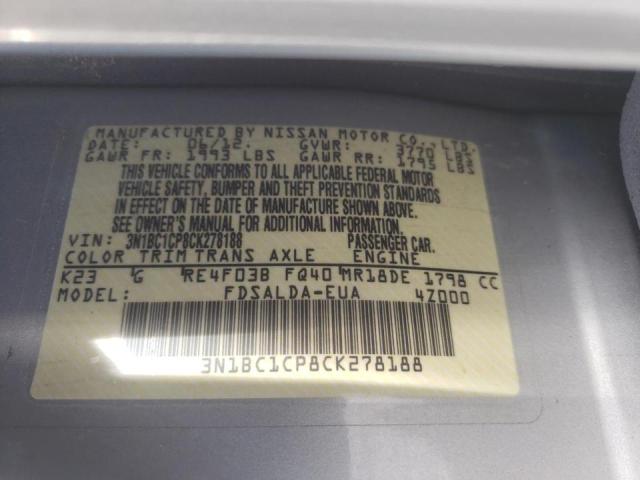 Photo 10 from auction – 2012 NISSAN VERSA S with VIN 3N1BC1CP8CK278188