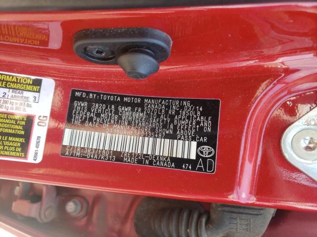 Photo 10 from auction – 2014 TOYOTA COROLLA L with VIN 2T1BURHE5EC135487