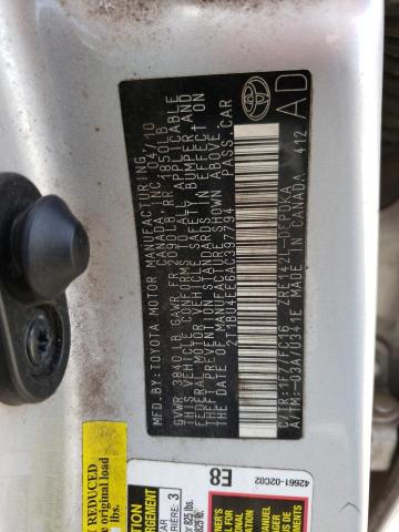 Photo 10 from auction – 2010 TOYOTA COROLLA BA with VIN 2T1BU4EE6AC397794
