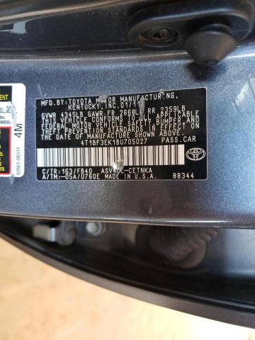 Photo 10 from auction – 2011 TOYOTA CAMRY BASE with VIN 4T1BF3EK1BU705027