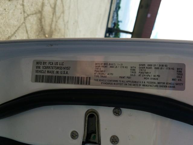 Photo 10 from auction – 2021 RAM 1500 CLASS with VIN 1C6RR7XT5MS514157