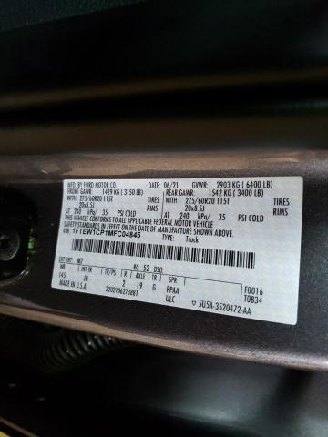 Photo 10 from auction – 2021 FORD F150 SUPER with VIN 1FTEW1CP1MFC04845
