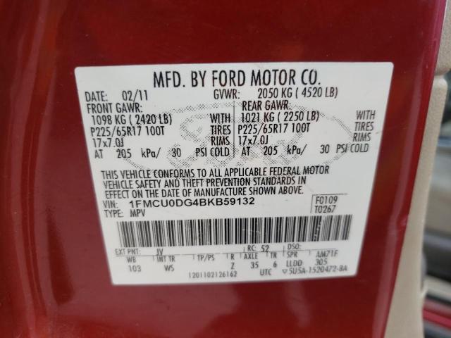 Photo 10 from auction – 2011 FORD ESCAPE XLT with VIN 1FMCU0DG4BKB59132