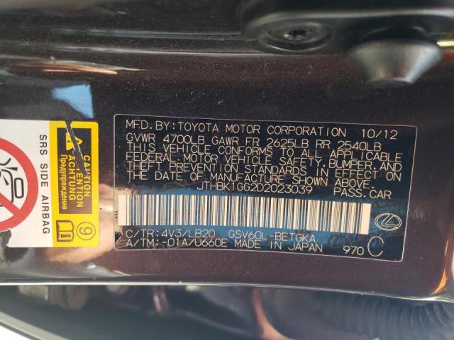 Photo 10 from auction – 2013 LEXUS ES 350 with VIN JTHBK1GG2D2023039
