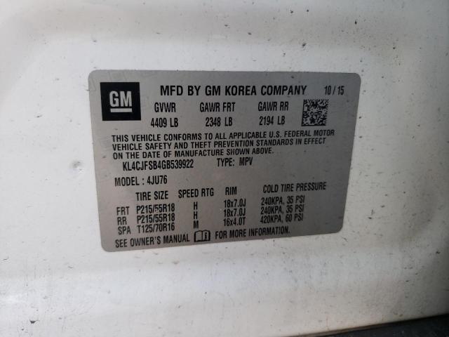 Photo 10 from auction – 2016 BUICK ENCORE CON with VIN KL4CJFSB4GB539922