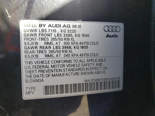 Photo 10 from auction – 2011 AUDI Q7 PREMIUM with VIN WA1CMBFE8BD000219
