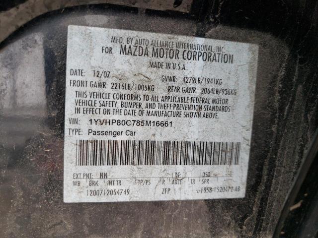 Photo 10 from auction – 2008 MAZDA 6 I with VIN 1YVHP80C785M16661