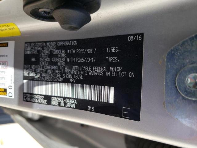 Photo 10 from auction – 2016 TOYOTA 4RUNNER SR with VIN JTEZU5JR5G5137949