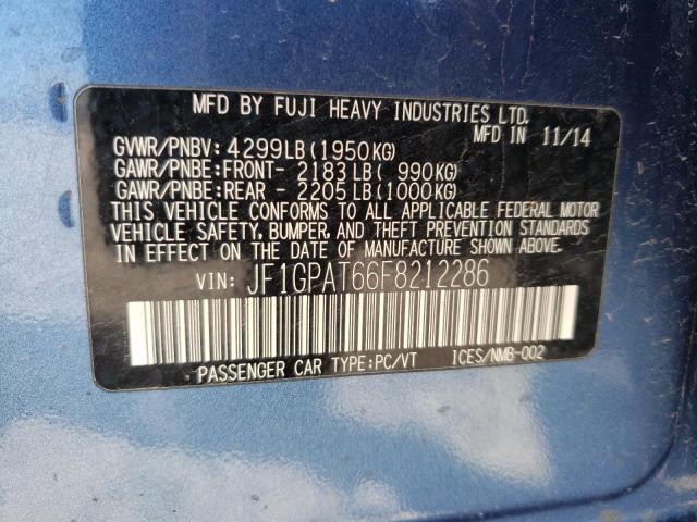 Photo 10 from auction – 2015 SUBARU IMPREZA SP with VIN JF1GPAT66F8212286