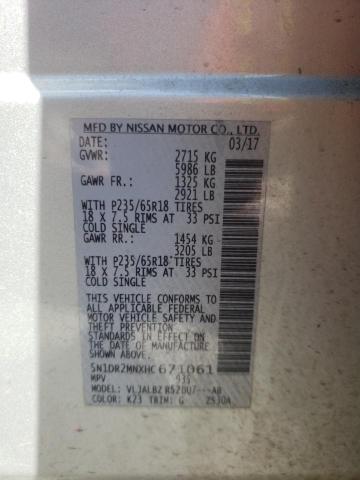Photo 10 from auction – 2017 NISSAN PATHFINDER with VIN 5N1DR2MNXHC671061
