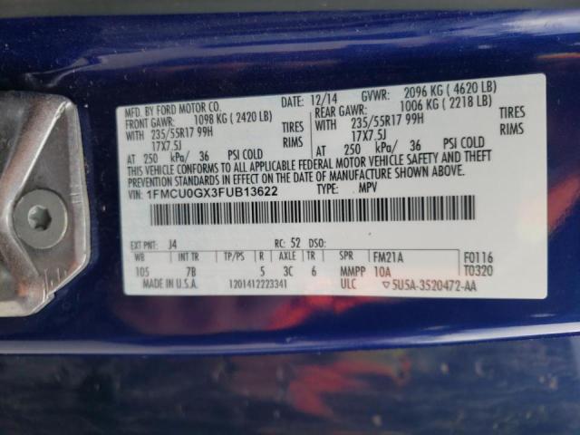Photo 10 from auction – 2015 FORD ESCAPE SE with VIN 1FMCU0GX3FUB13622