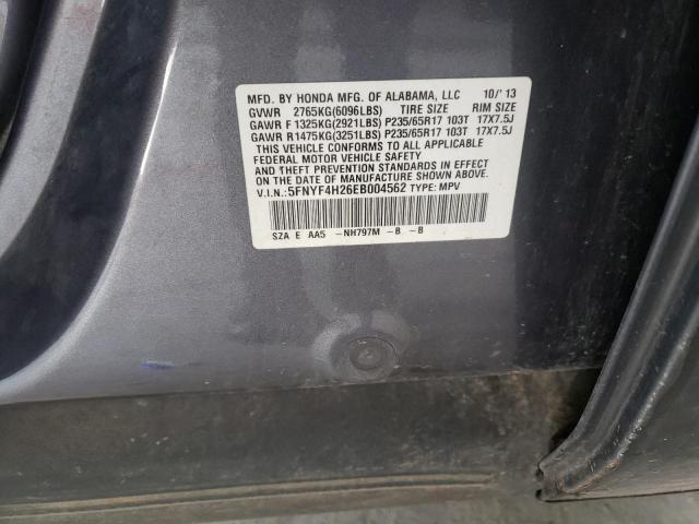 Photo 10 from auction – 2014 HONDA PILOT LX with VIN 5FNYF4H26EB004562