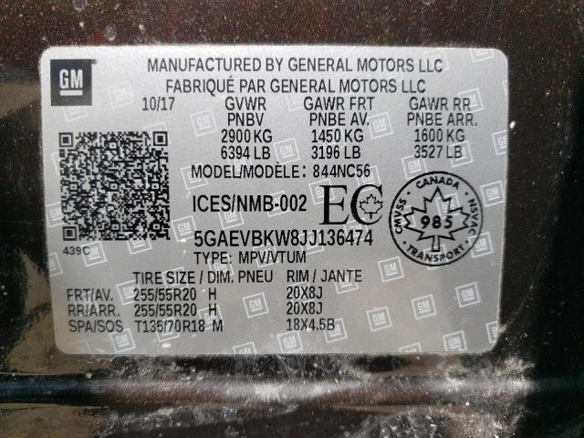 Photo 10 from auction – 2018 BUICK ENCLAVE PR with VIN 5GAEVBKW8JJ136474
