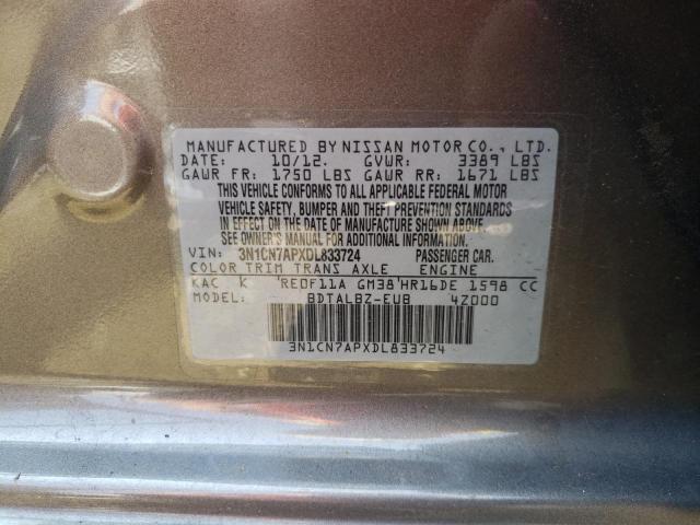 Photo 10 from auction – 2013 NISSAN VERSA with VIN 3N1CN7APXDL833724