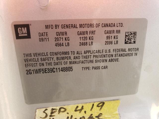 Photo 10 from auction – 2012 CHEVROLET IMPALA LS with VIN 2G1WF5E39C1148805