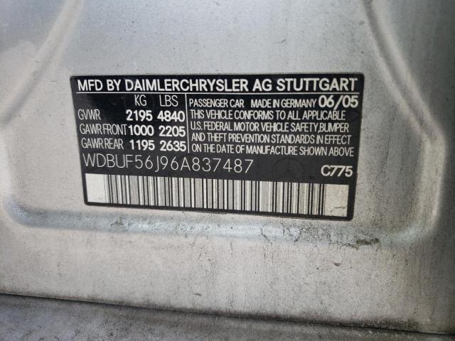 Photo 10 from auction – 2006 MERCEDES-BENZ E 350 with VIN WDBUF56J96A837487