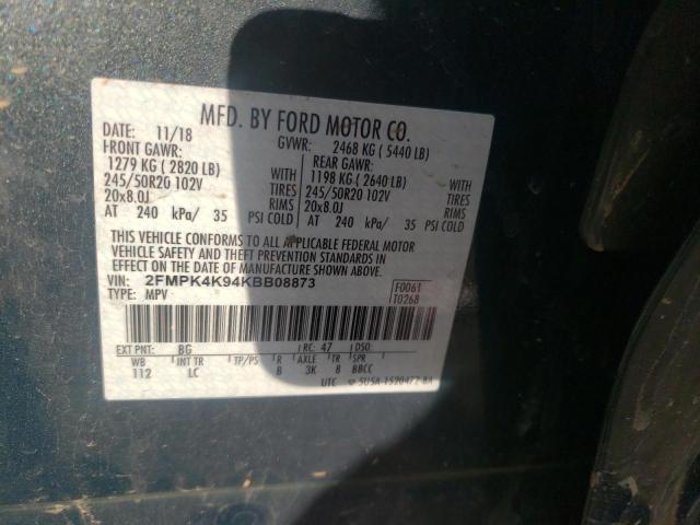 Photo 10 from auction – 2019 FORD EDGE TITAN with VIN 2FMPK4K94KBB08873