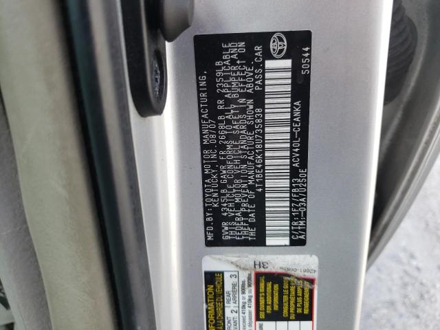 Photo 10 from auction – 2008 TOYOTA CAMRY CE with VIN 4T1BE46K18U735838