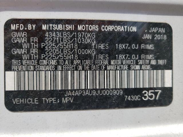 Photo 10 from auction – 2018 MITSUBISHI OUTLANDER with VIN JA4AP3AU9JU000909