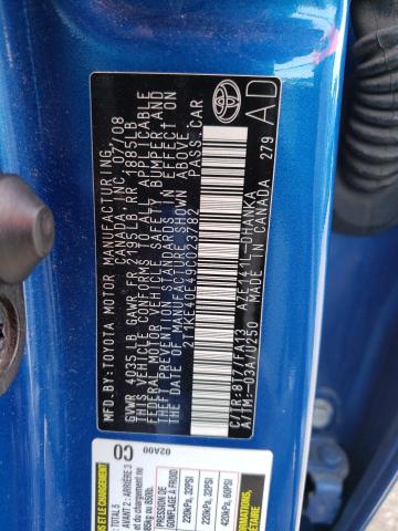 Photo 10 from auction – 2009 TOYOTA COROLLA MA with VIN 2T1KE40E49C023782