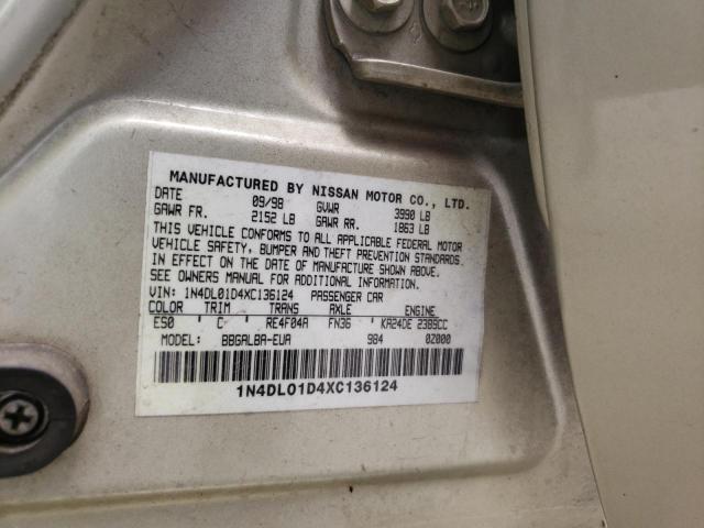 Photo 10 from auction – 1999 NISSAN ALTIMA XE with VIN 1N4DL01D4XC136124