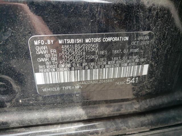 Photo 10 from auction – 2020 MITSUBISHI OUTLANDER with VIN JA4AD2A30LZ045687