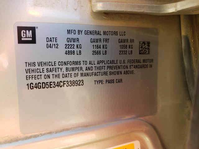 Photo 10 from auction – 2012 BUICK LACROSSE P with VIN 1G4GD5E34CF338923