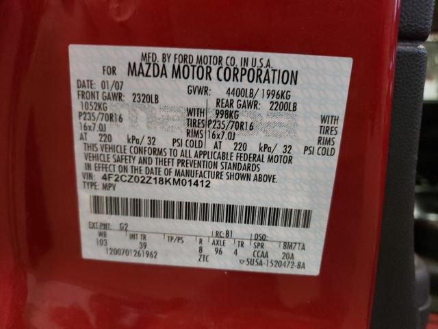Foto 10 de la subasta – 2008 MAZDA TRIBUTE I con VIN 4F2CZ02Z18KM01412
