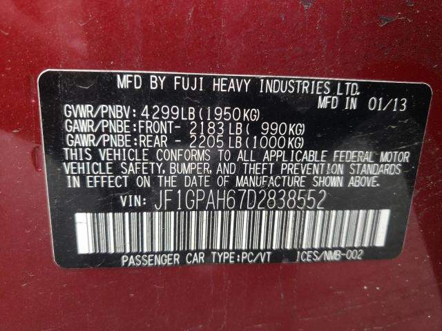Photo 10 from auction – 2013 SUBARU IMPREZA with VIN JF1GPAH67D2838552