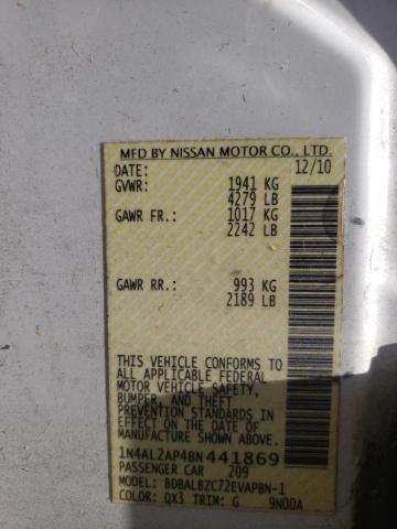 Photo 10 from auction – 2011 NISSAN ALTIMA BAS with VIN 1N4AL2AP4BN441869