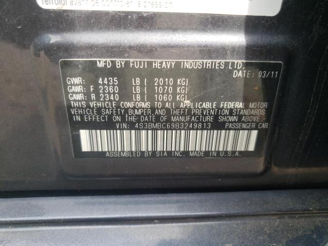 Photo 10 from auction – 2011 SUBARU LEGACY 2.5 with VIN 4S3BMBC69B3249813