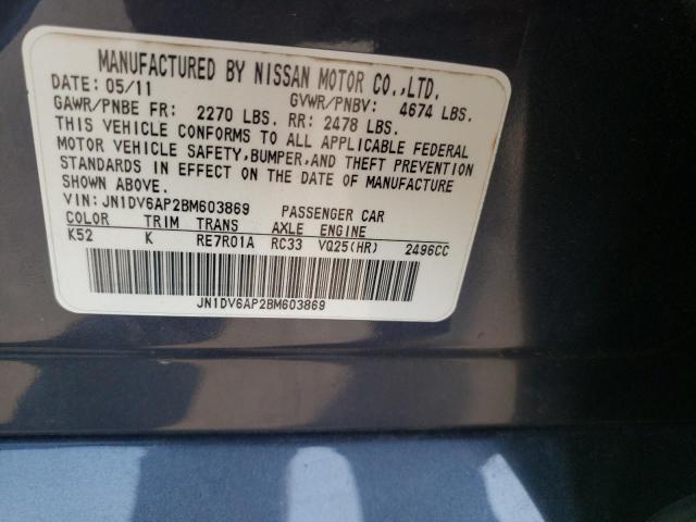 Photo 10 from auction – 2011 INFINITI G25 BASE with VIN JN1DV6AP2BM603869
