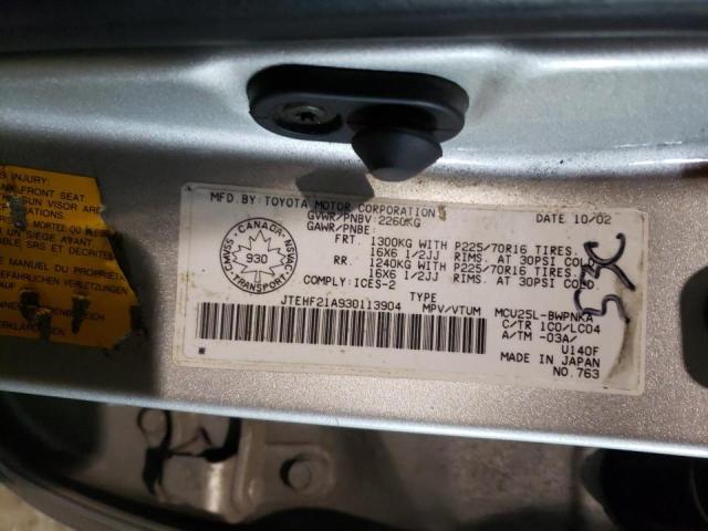 Foto 10 de la subasta – 2003 TOYOTA HIGHLANDER con VIN JTEHF21A930113904