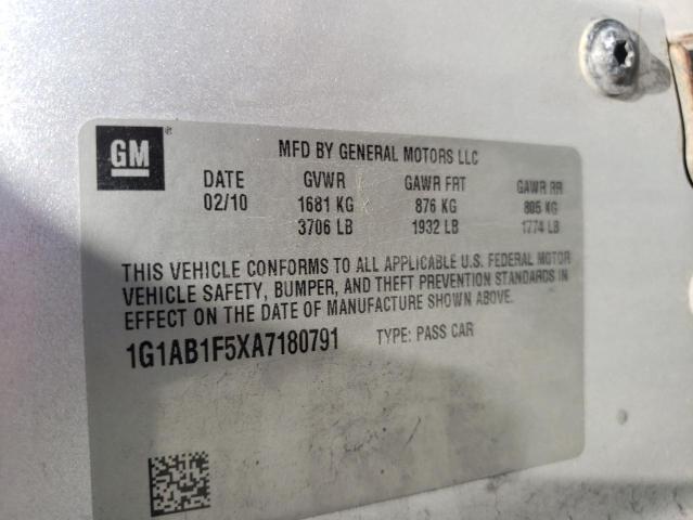 Photo 10 from auction – 2010 CHEVROLET COBALT LS with VIN 1G1AB1F5XA7180791