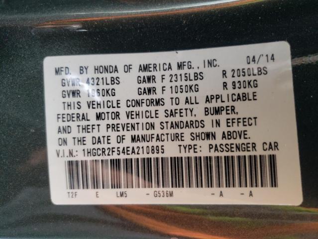 Photo 10 from auction – 2014 HONDA ACCORD SPO with VIN 1HGCR2F54EA210895