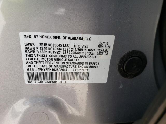 Photo 10 from auction – 2018 HONDA PILOT LX with VIN 5FNYF5H16JB026441