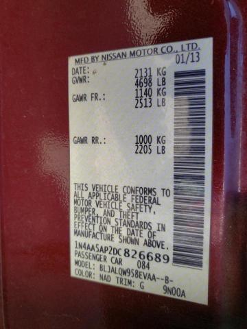 Photo 10 from auction – 2013 NISSAN MAXIMA S with VIN 1N4AA5AP2DC826689